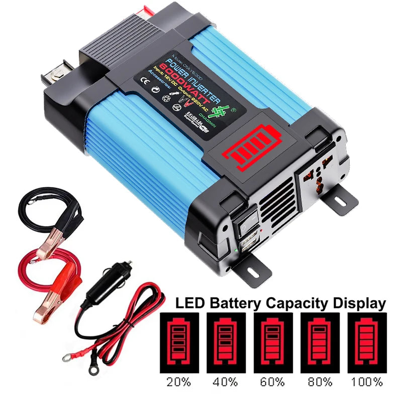 Complete Off-Grid 6000W Solar Power Kit+200W Foldable Solar Panel - Portable Power Station for Home Backup, RV Camping Car
