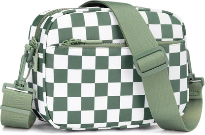 Small Checkered Crossbody Bag for Women Cute Purses Trendy Shoulder Handbags Wide Strap Anti theft Travel Purses Handbag Shoulder Bag, Cute Cross Body Wallet