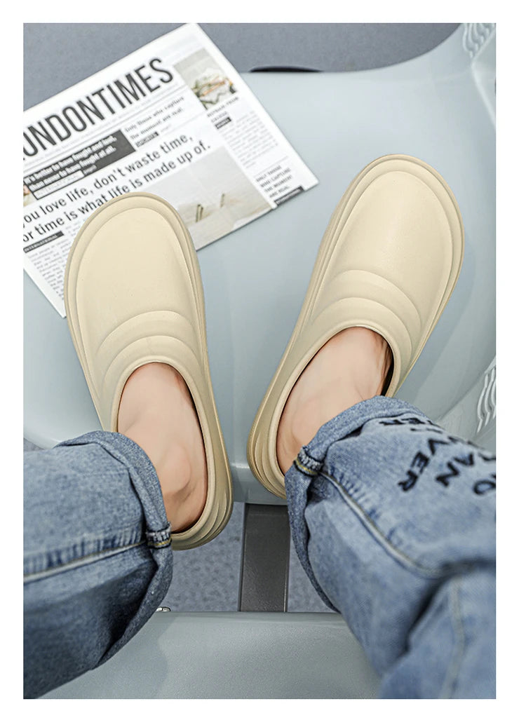 Summer Chef Shoes Anti Slip and Oil Proof Work Shoes Lazy Slippers Casual Trendy Slipper One Step Fashion Garden Shoes For Beach