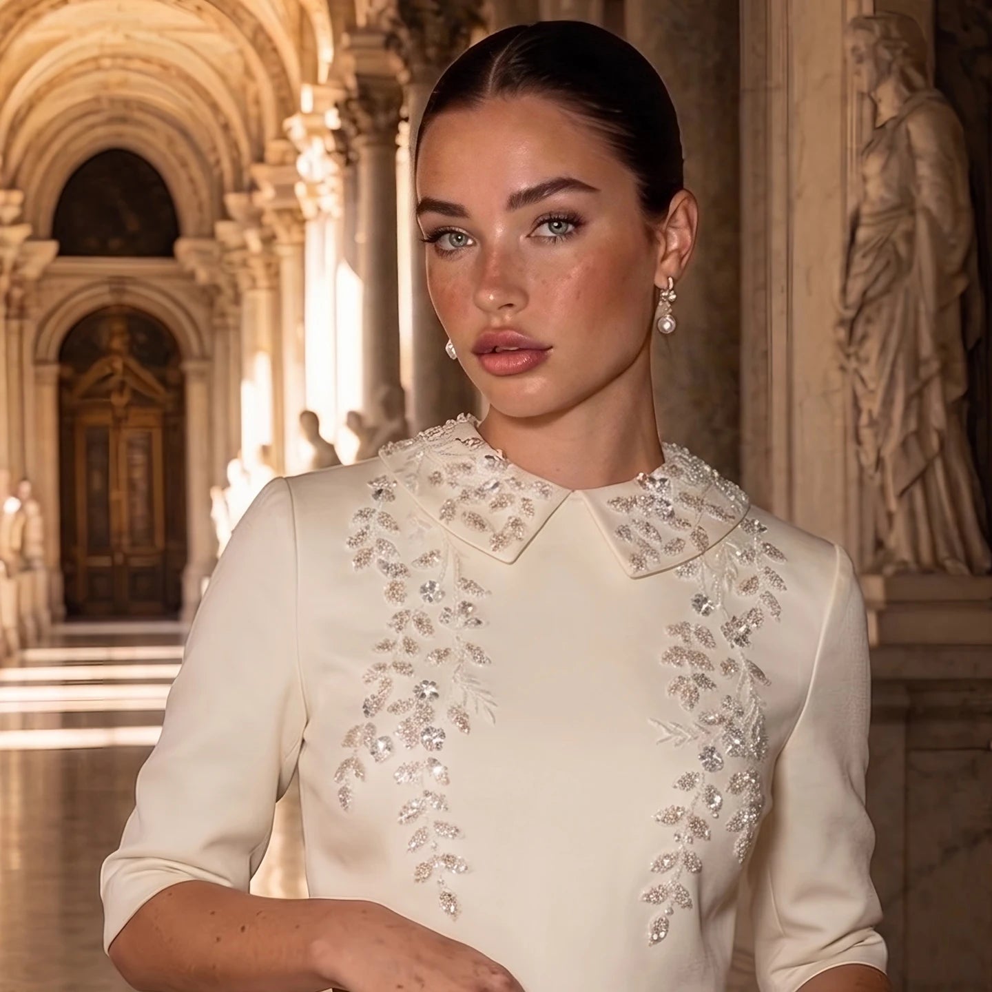 Sharon Said Evening Dress Luxury Mermaid Two Pieces with Sleeves Sequined Embroidery Arabic Wedding Party Gowns SS214 Customized