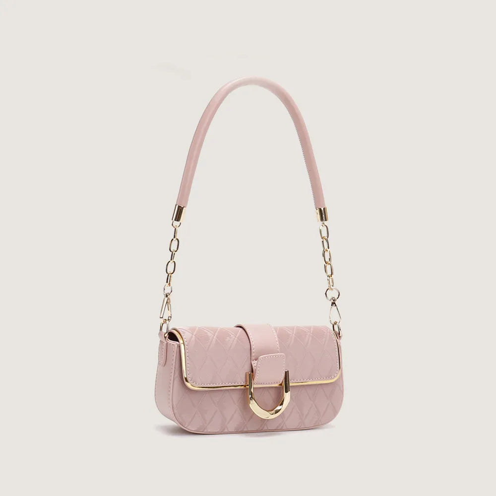 Sweet Pu Leather Women's Shoulder Bag Fashion Design Chain Ladies Underarm Bags Simple Square Female Handbags Crossbody Bag