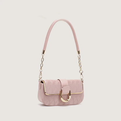 Sweet Pu Leather Women's Shoulder Bag Fashion Design Chain Ladies Underarm Bags Simple Square Female Handbags Crossbody Bag