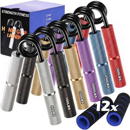 1PCS 50-350LB Metal Hand Gripper Strengthener Finger Exerciser Grip Strength Muscle Arms Trainer Recovery Wrist Gym Equipment