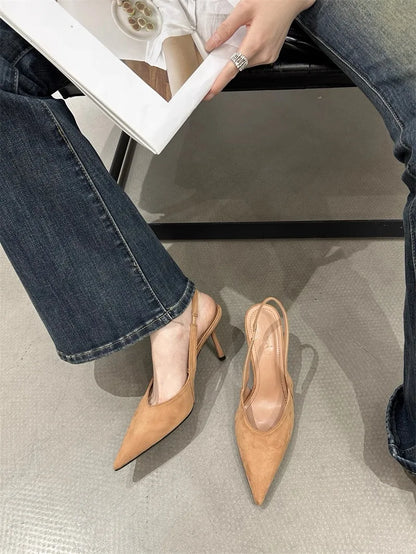 Luxury High Heels Sandals Women Sexy Pointed Toe Shoes for Woman Slippers New Party Shoes Pumps Elegant Slides Mujer Zapatos