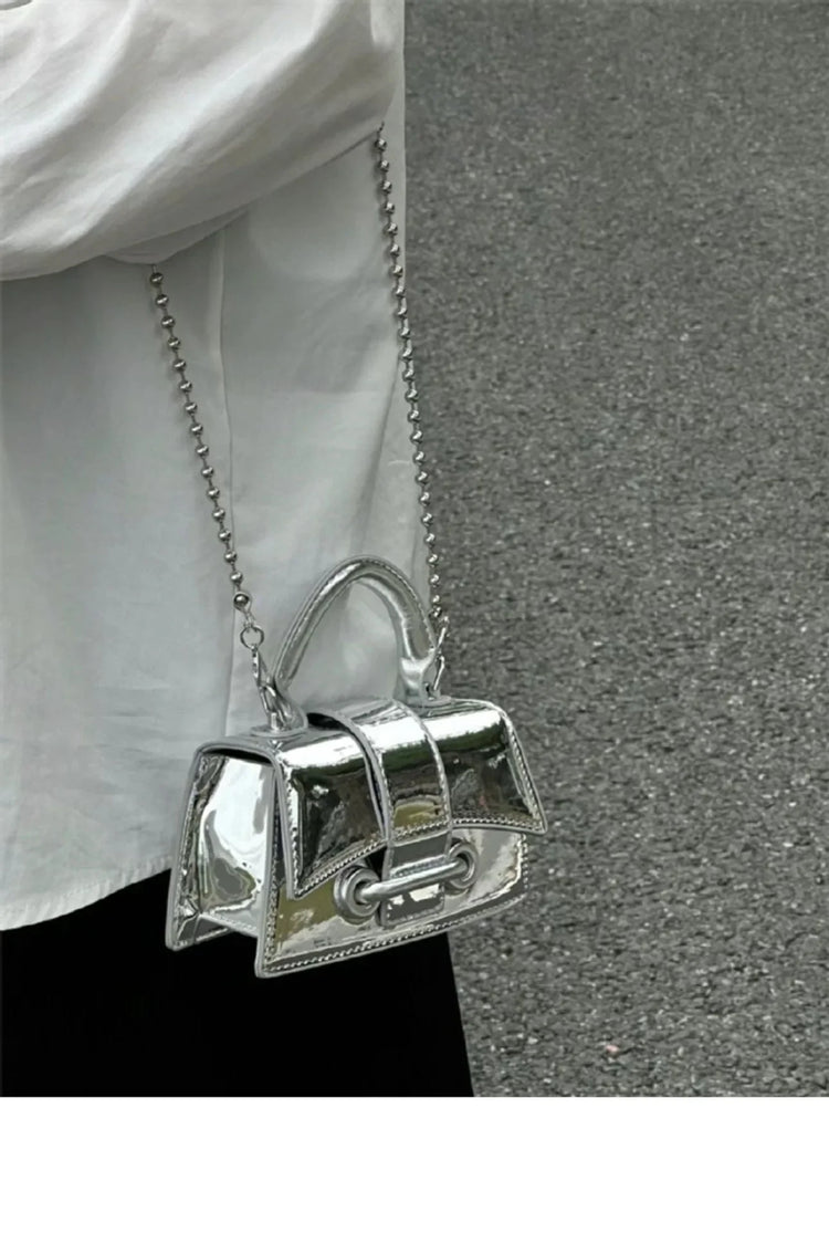 Pu Leather Vintage Women Silver Chic Crossbody Bag Luxury Designer Small Shoulder Bags Fashion Gold Mini Coin Purse Cute Handbag