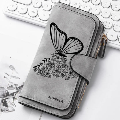 Heart-Shaped Animal Paw Butterfly Print Design Women Wallets Card Coin Wallet for Girls Purse ID Wallets Female Coin Purse Gift