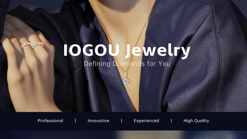 IOGOU 14K Gold Filled 1.0CT 6.5MM D Moissanite Diamond Rings Wedding Engagement Finger Band for Women Exquisite Promise Jewelry