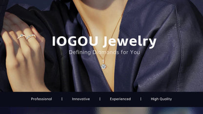 IOGOU 14K Gold Filled 1.0CT 6.5MM D Moissanite Diamond Rings Wedding Engagement Finger Band for Women Exquisite Promise Jewelry
