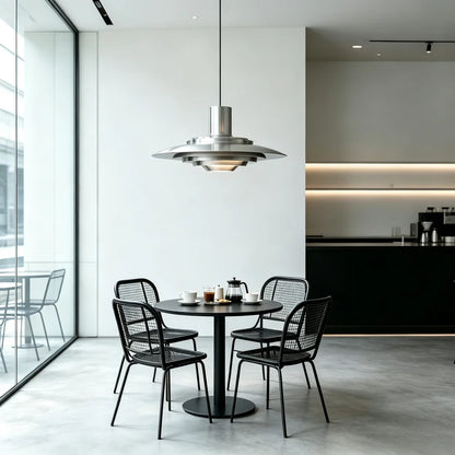 UFO shape Pendant Light Silver Aluminum Multi-level Chandelier Creative Dining Table Bar Desk Lamp Home Decorative Lights