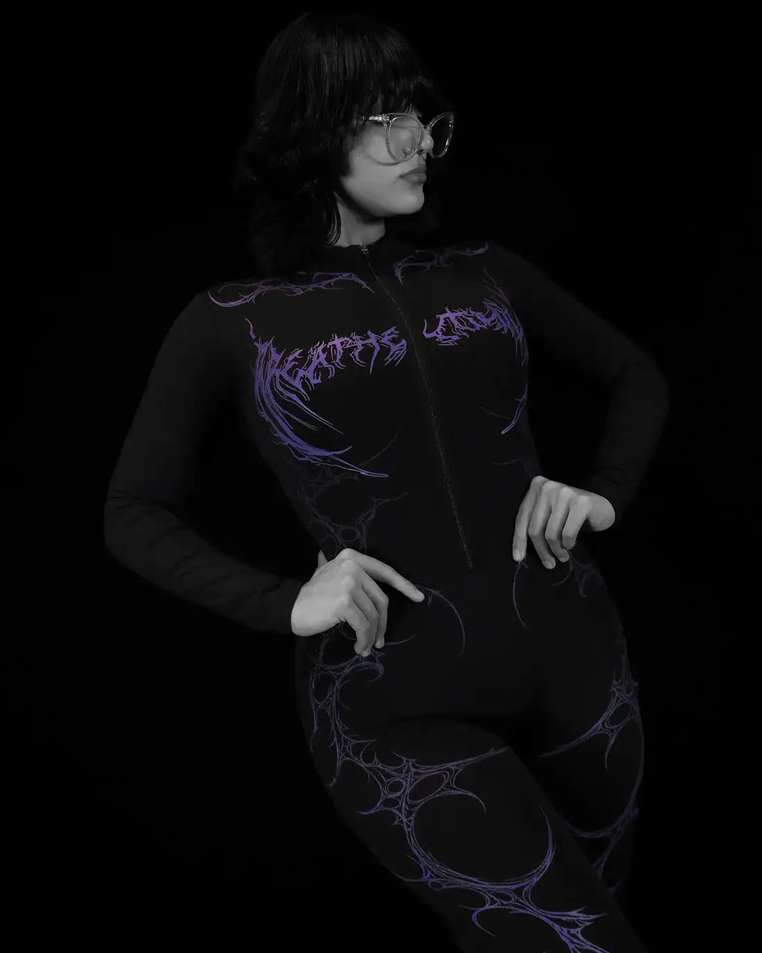 European and American popular zippered long-sleeved trouser jumpsuit slim fit hip-lifting sportswear yoga wear