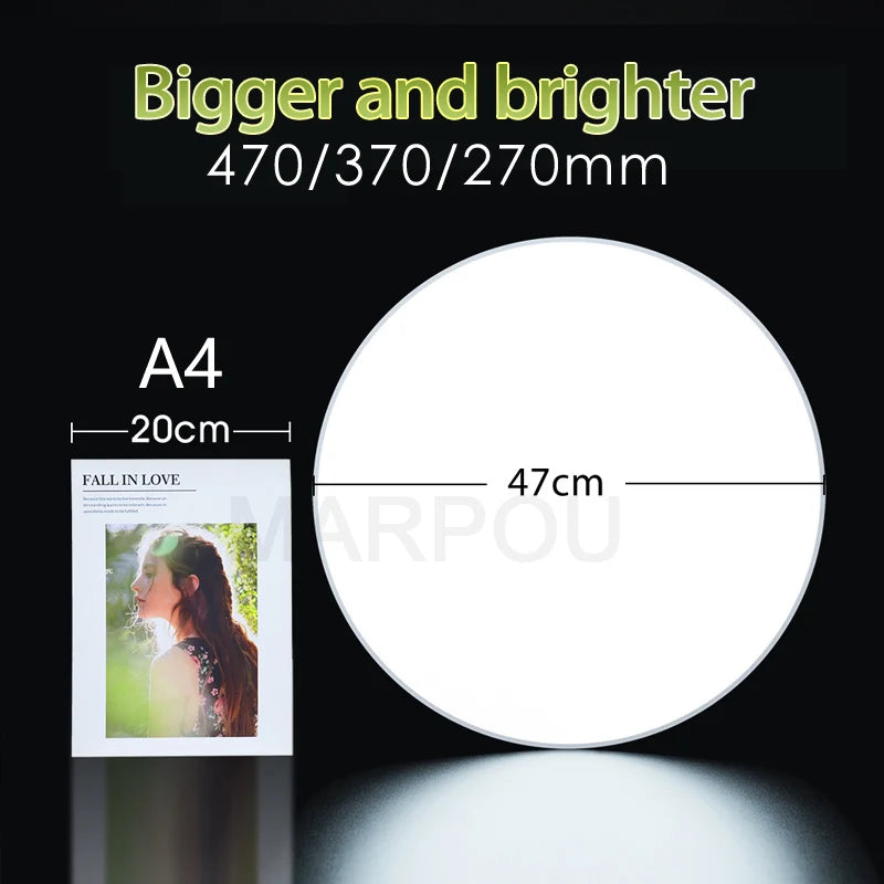 MARPOU Smart Ceiling Lamp LED Lamp for Bedroom Large Ceiling Lamps LED Lights with Remote Control Dimmable LED Lights for Room