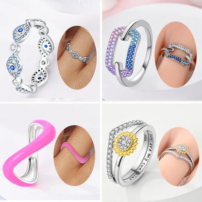 2026 New 925 Sterling Silver Rings Zircon Sparkling CZ Rings Rings For Women Original Wedding Fine Jewelry Accessories Gifts