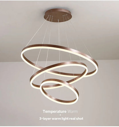 Mordern Minimalist Hign-end LED Pendant Lights Designer Circle Chandelier Home Rooms Decoration for Hall Living Lamping Fixtures