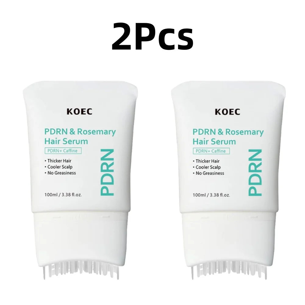 Scalp Massage Serum with Silicone Applicator Anti Hair Loss Care Lotion PDRN Rosemary Tea Tree Oil Refreshing Hair Root Essence