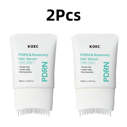 Scalp Massage Serum with Silicone Applicator Anti Hair Loss Care Lotion PDRN Rosemary Tea Tree Oil Refreshing Hair Root Essence