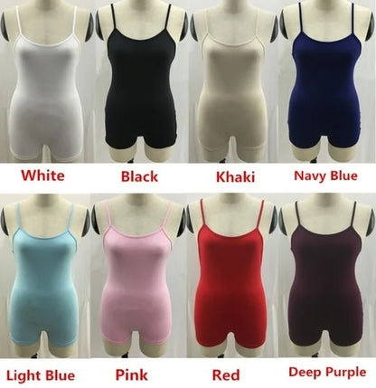 Women Spaghetti Rompers for Women Sexy Condole Super Short Playsuits Summer Solid Shorts Strap Low-Cut Back Romper