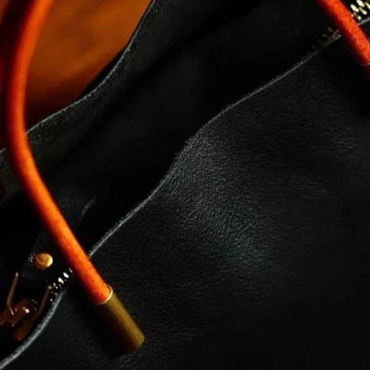 Luxury Leather Green Bucket Bag Retro Metal Handle Large Capacity Tote Bag Fashionable Casual Solid Color Shoulder Bag