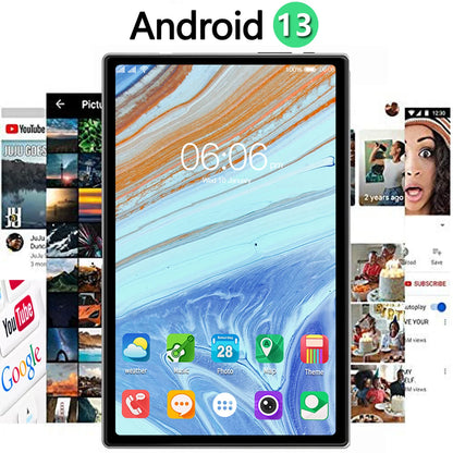 New Upgraded Pad 10.1 Inch Android Tablet Octa Core 4GB+64GB ROM Dual Phone Call WiFi Google Play Tablet PC with Keyboard Case