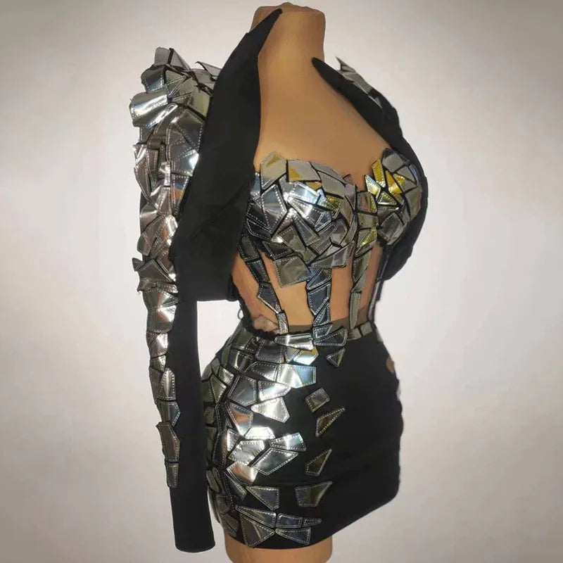 Sparkling Rhinestone Sequin Dress Model Fashion Show Party Dinner Dress Personalized Design Birthday Party Photo Shot Dress