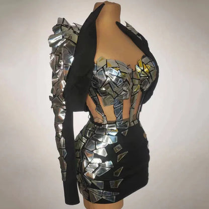 Sparkling Rhinestone Sequin Dress Model Fashion Show Party Dinner Dress Personalized Design Birthday Party Photo Shot Dress