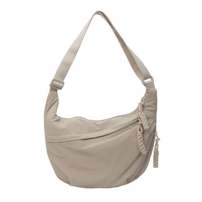 New Fashion Canvas Crossbody Bags Korean Simplified Shoulder Bag Large Capacity Sports Hobos Bag Solid Color Dumpling Bag