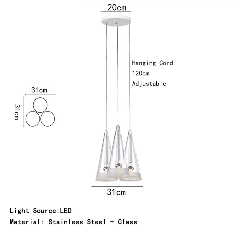 Modern Art Deco Pendant Lights New Creative Living Room Villa Designer Taper Glass Hanging Lamps Ceiling Minimalist Decor Trendy