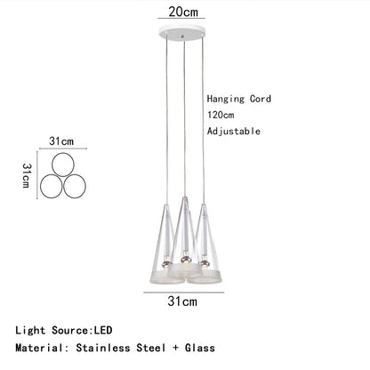 Modern Art Deco Pendant Lights New Creative Living Room Villa Designer Taper Glass Hanging Lamps Ceiling Minimalist Decor Trendy