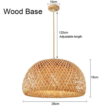 Newest Bamboo Pendant Lamp Ceiling Lights Rattan Wicker Lustre Hand Knit Braiding Suspended Home Dining Braided Indoor Decor Hot