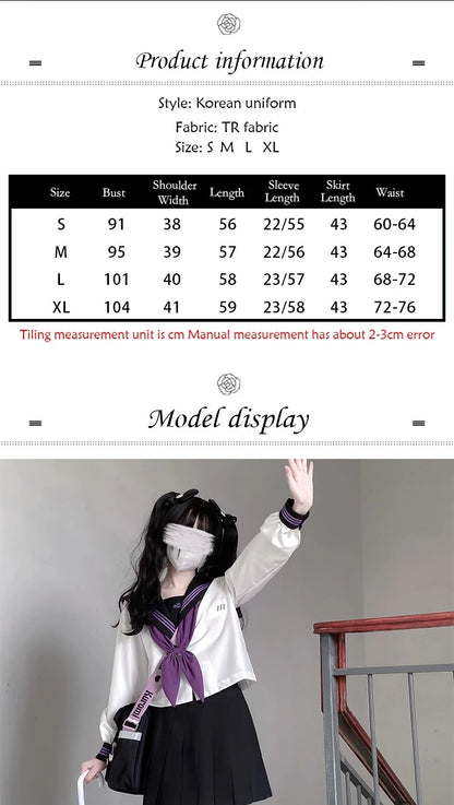 jk uniform Japanese student JK sailor suit long-sleeved intermediate suit Cosplay-Friendly Uniform Cute Japanese Style Uniform