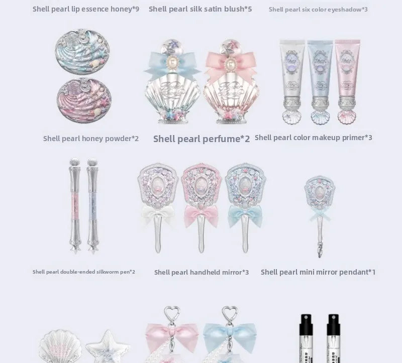 Flowerknows Shell's Jewel Collection All In One Makeup Kit Makeup Set for Women Full Kit Eyeshadow Lip Tint Blusher Perfume Box