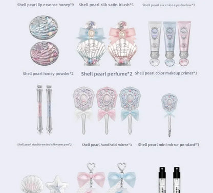 Flowerknows Shell's Jewel Collection All In One Makeup Kit Makeup Set for Women Full Kit Eyeshadow Lip Tint Blusher Perfume Box