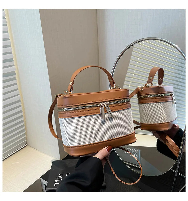 Fashion Round Bucket Bags For Women's Daily Used, Leopard Pattern Crossbody Shoulder Bag For Commuting, Casual Ladies Handbags