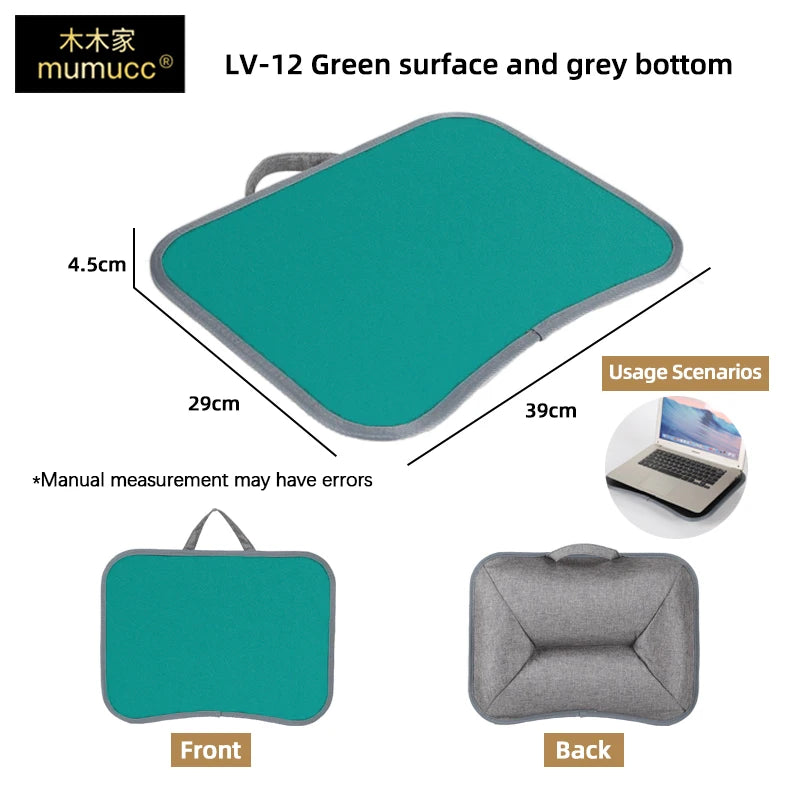 MUMUCC Multifunctional Laptop Desk With Cushion and Filled with Foam Particles, Small Pillow Table, Hard Mouse Pad Large