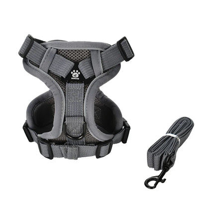 Dog Harness Leash Set For Small Medium Dogs Cat Hiking Adjustable Puppy Leash Reflective Harness Vest Chihuahua Pug Pet Supplies