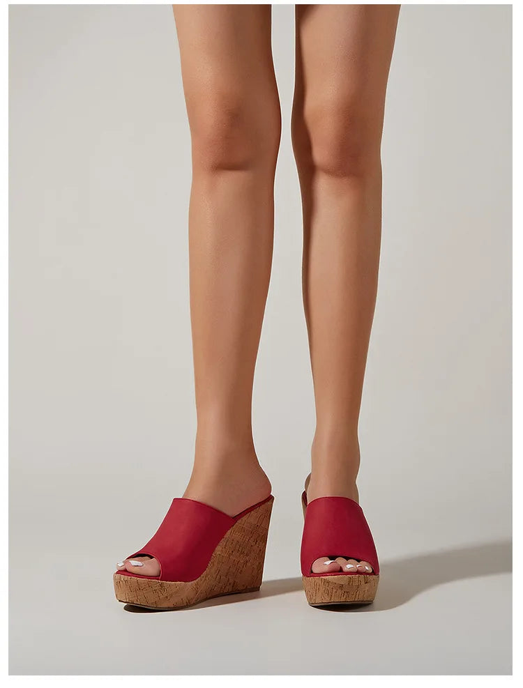 11CM Super High Heels Platform Sandals Women Wedges Open Toe Shoes Ladies Summer Slip On Slippers Beach Slides Femmes Sandalias