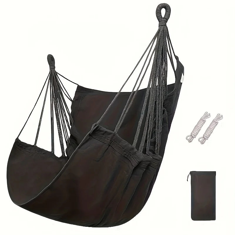 1pc Hanging Hammock Chair with Storage Bag for Outdoor Patio, Balcony, Porch, Indoor Bedroom, Comfortable Swing Seat