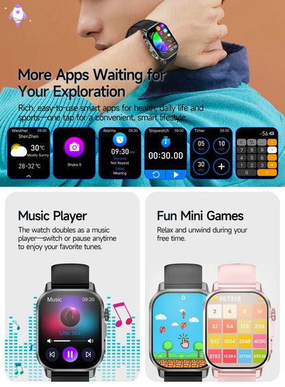 New Precise Health Care Smart Watch ECG+HRV Uric Acid Blood Lipids Emotional Perception Bluetooth Call Smartwatchs For Men Women