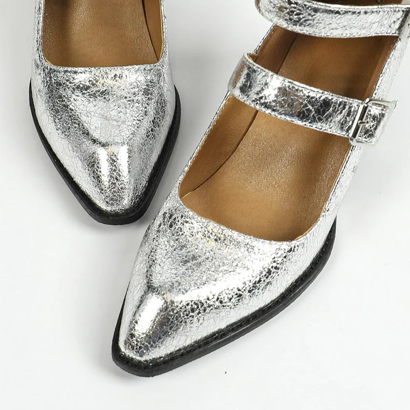 Women Summer Boots Retro Design Belt Buckle Roman Cool Boots High Thick Heel Hollow Golden Silvery Black Sandals for Woman