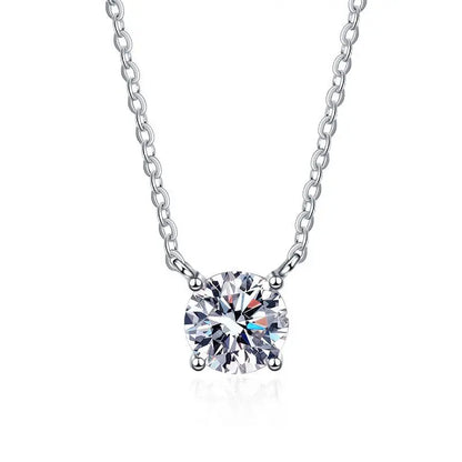 1-3ct Moissanite Necklace for Woman Wedding Fine Jewely with Certificates 925 Sterling Sliver Plated 18k White Gold Necklace