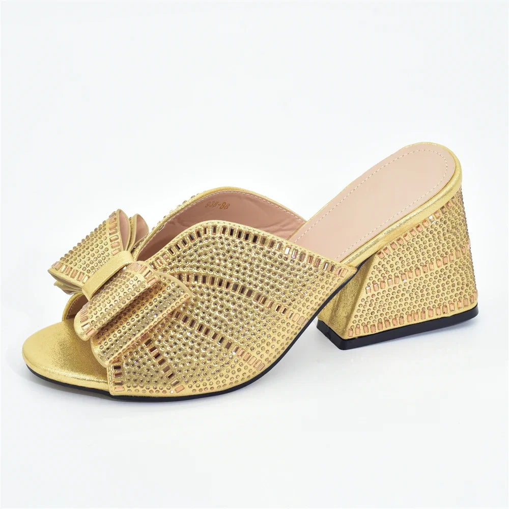 New Design Women's Platform Chunky High Heel Sandals Wedding Shoes Bride Platform Shoes Deorated with Rhinestone Luxury Pumps