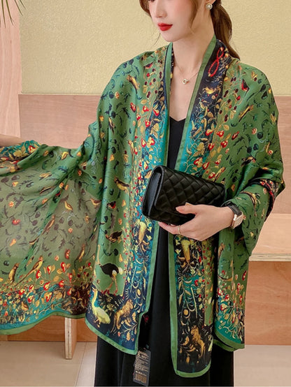 Beach Scarf Women Luxury Designer Tree Print Shawls Travel Long Foulard Female Sun Protection Wraps New YD0861