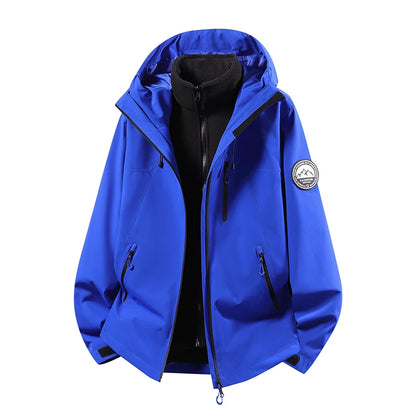CHRLCK Men Women Hiking 3IN1 Jackets Waterproof Fleece Windproof Windbreaker Camping Climbing Trekking Outdoor Jacket Autumn