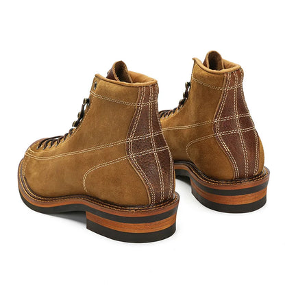 European and American Short Face Top Layer Cowhide Men's Motorcycle Work Boots Retro Leather Short Boots
