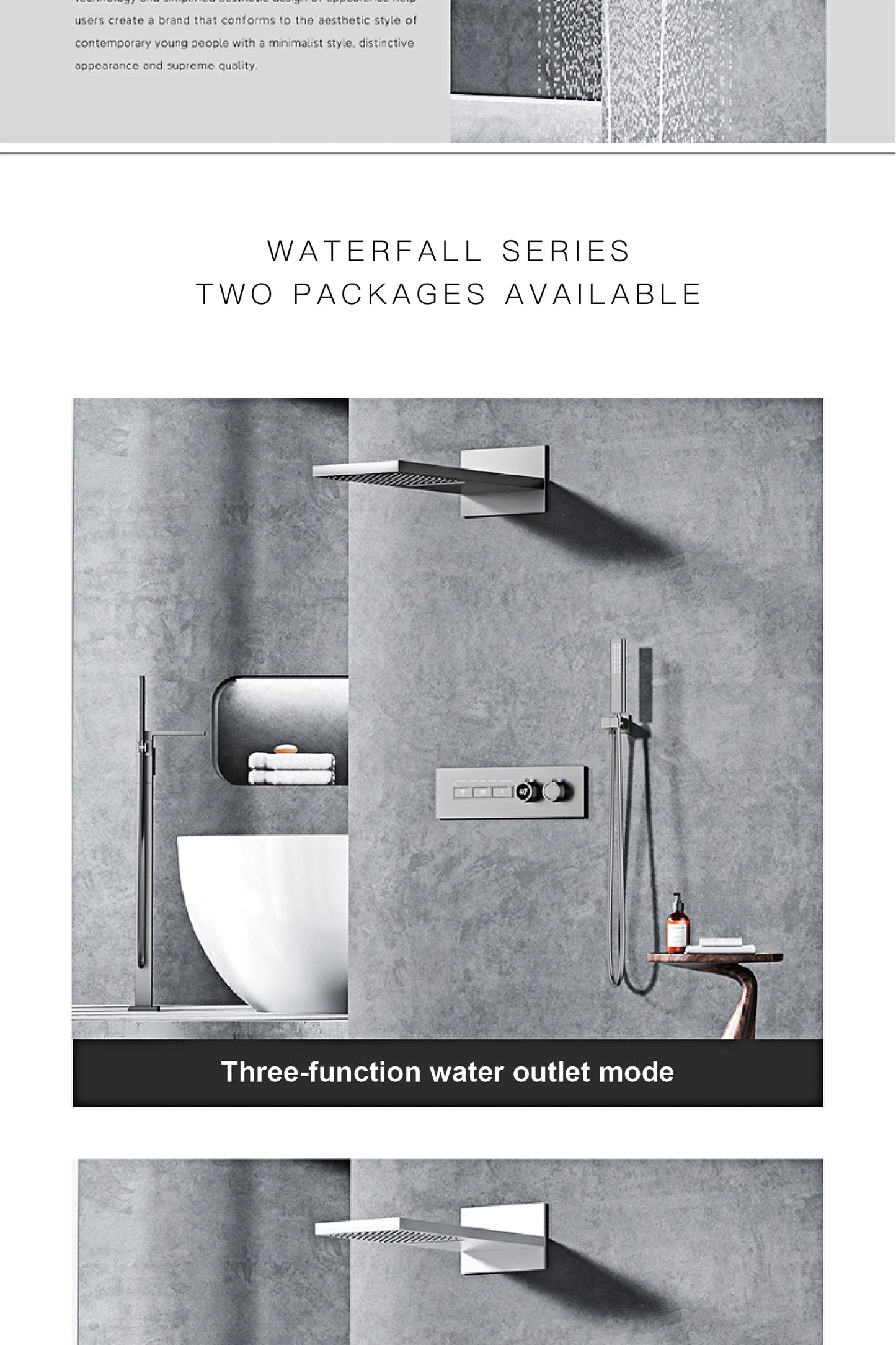 Luxury Black Brass Shower System Wall-Mounted LED Digital Display Design Cold & Hot Dual-Control 4-Function Ceiling Shower Tap