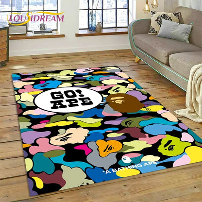 3D Printing B-BAPE Fashion Carpet Rug for Bedroom Living Room Home Sofa Decoration,Children Game Large Decor Floor Mat Gift
