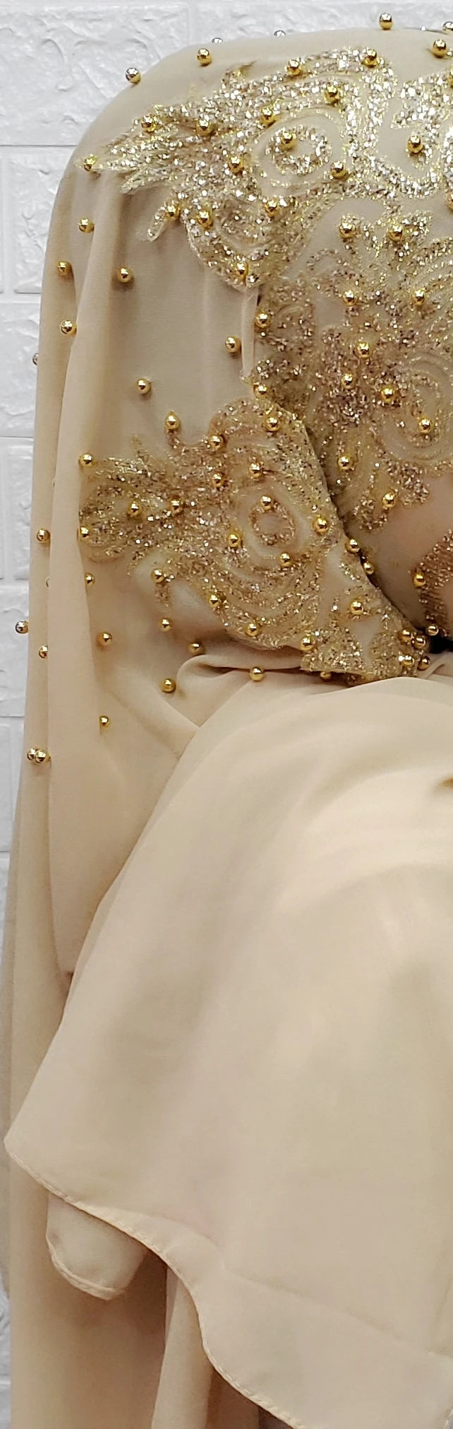 Chiffon Hijab Scarf Muslim Islamic Hijabs Scarves for Woman Long Headwraps with Bead Head Scarf Shawl Wrap Prayer Turbante