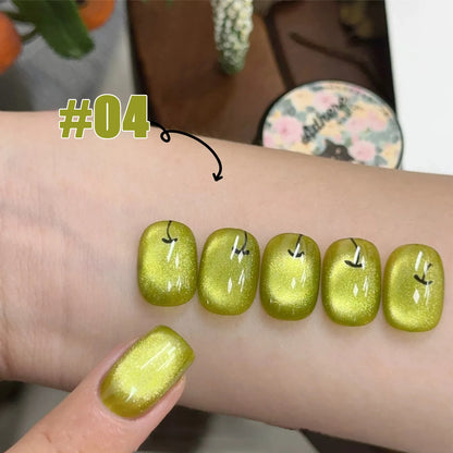 MIANEL 12ML Hit Product Gold Amber Cat Eye Gel Nail Polish 2026 New Blue Glass Beads Cat Eye Gel Nail Green Nails 1-21pcs