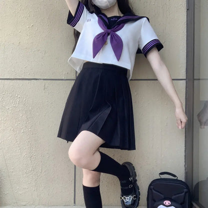 jk uniform Japanese student JK sailor suit long-sleeved intermediate suit Cosplay-Friendly Uniform Cute Japanese Style Uniform