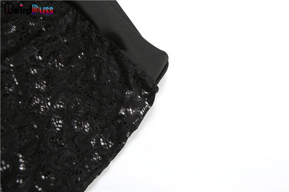 Weird Puss See Through 2 Piece Set Women Sexy  Hollow Jacquard Backless Bodysuit+Leggings Tight Activity Clubwear Skinny Outfits