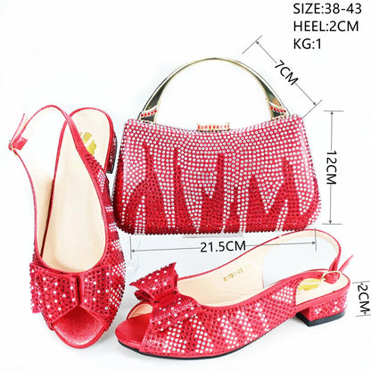 Doershow nice African Shoes And Bag Matching Set With blue Hot Selling Women Italian Shoes And Bag Set For Party  HAS1-10